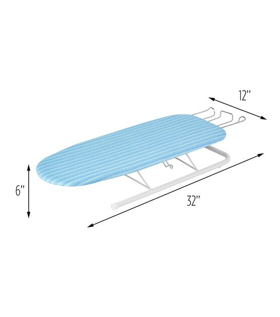 Honey Can Do 32" x 6" Blue Tabletop Ironing Board With Iron Rest, , hi-res, image 5
