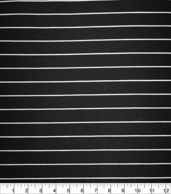 White Stripes on Black Quilt Cotton Fabric by Quilter's Showcase