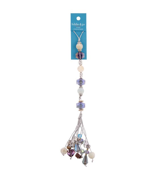 7.5" Blue Dangle Mixed Strung Beads by hildie & jo
