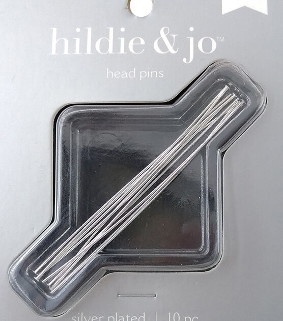 2.5" Silver Plated Metal Head Pins 10pk by hildie & jo