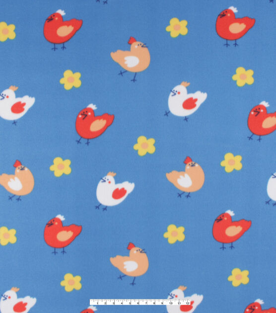 Chickens Blizzard Prints Fleece Fabric, , hi-res, image 2