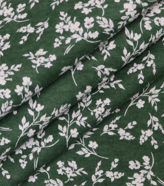 Green Intricate Floral Luxe Flannel Fabric by Joann