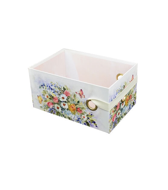 9" Joyful Floral Rectangle Box With Elastic Strap by Place & Time, , hi-res, image 2