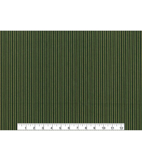Metallic Gold Stripe on Green Holiday Cotton Fabric, , hi-res, image 2