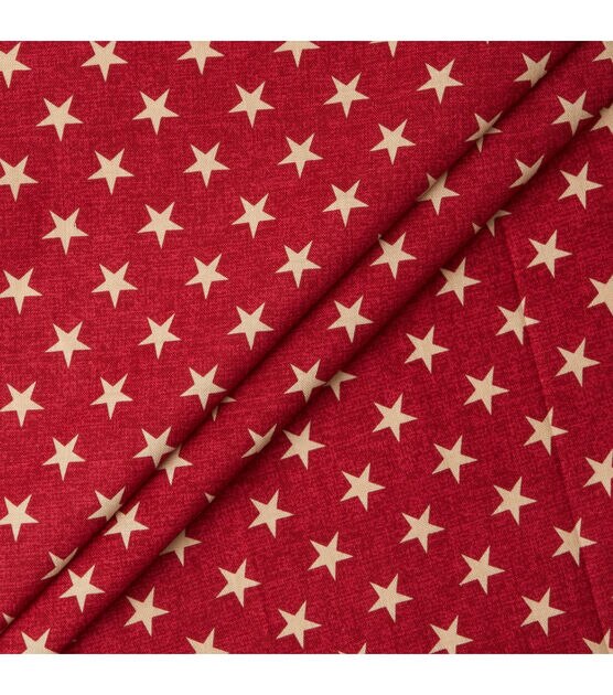 Rustic Stars on Red 43'' Patriotic Cotton Fabric, , hi-res, image 3