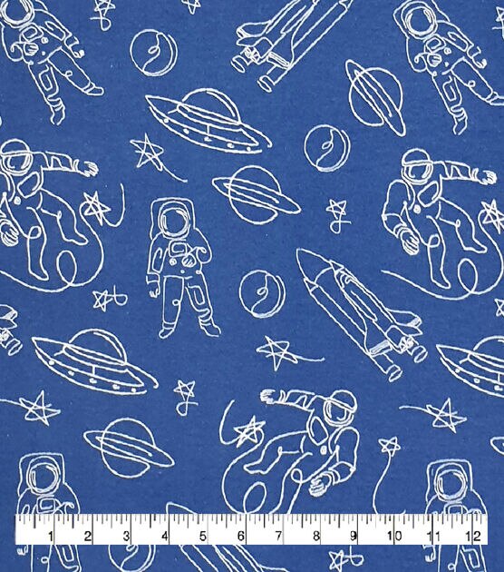 Space Doodles Super Snuggle Flannel Fabric, , hi-res, image 2