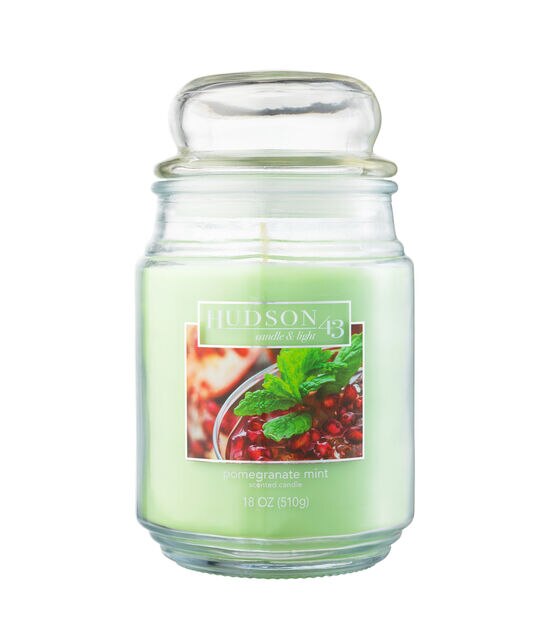 18oz Mint Pomegranate Scented Value Jar Candle by Hudson 43