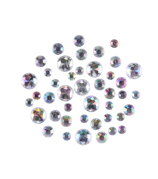 8oz Aurora Borealis Round Plastic Crystal Rhinestones by hildie & jo, , hi-res, image 2