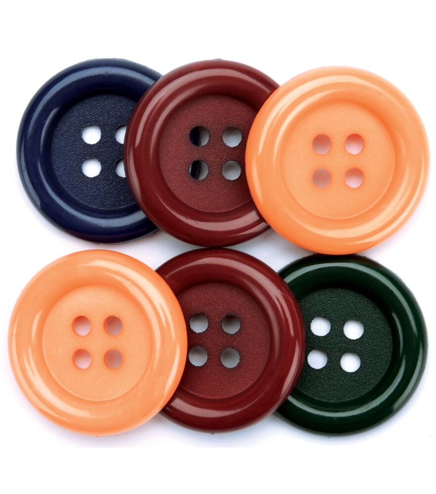 Favorite Findings 1 1/4" Round 4 Hole Buttons 6ct, Country, swatch