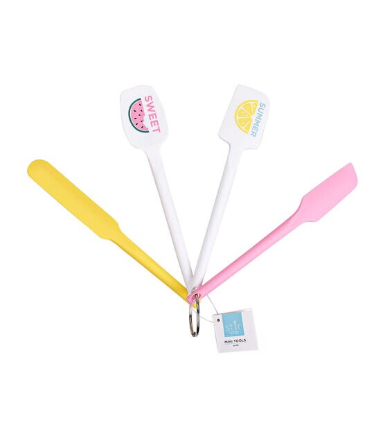 9" Summer Silicone Spatula & Scraper Tools 4ct by STIR