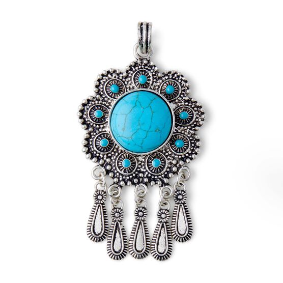 Turquoise Metal Pendant by hildie & jo, , hi-res, image 2