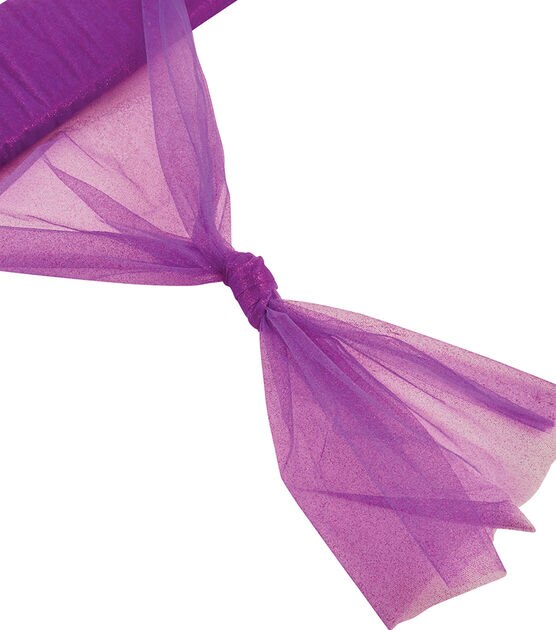 Jo-Ann Stores NOS Oragandy Purple Iridescent Ribbon Spool 5 Yards New
