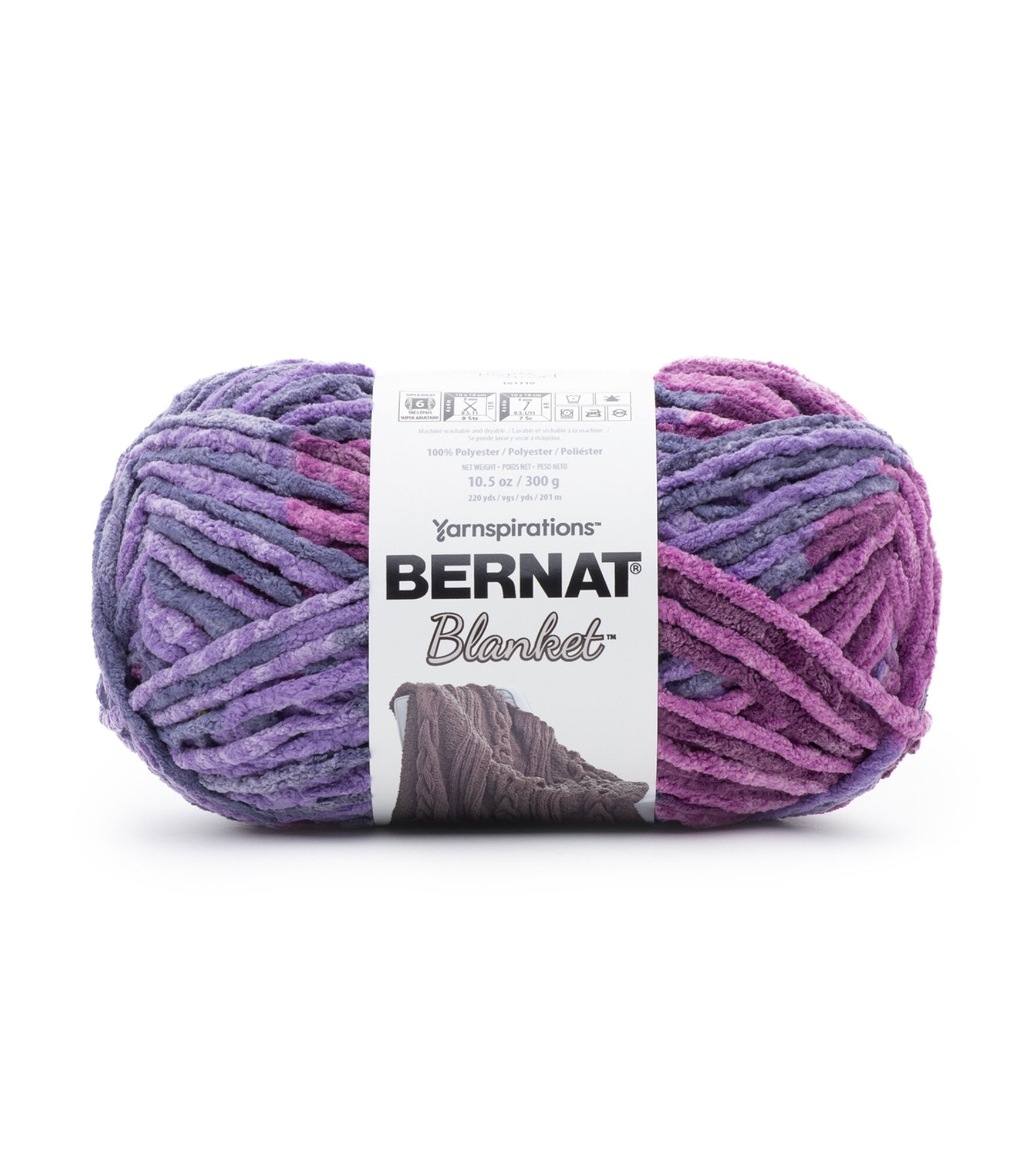 Bernat Big Ball Blanket 220yds Super Bulky Polyester Yarn, Purple Sunset, hi-res