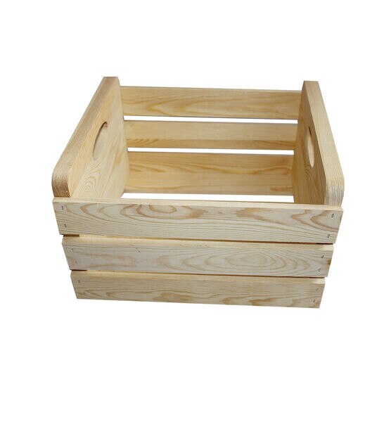 12" Pinewood Crate With Handles by Park Lane