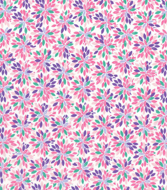 Pink & Purple Floral Burst Quilt Cotton Fabric by Quilter's Showcase