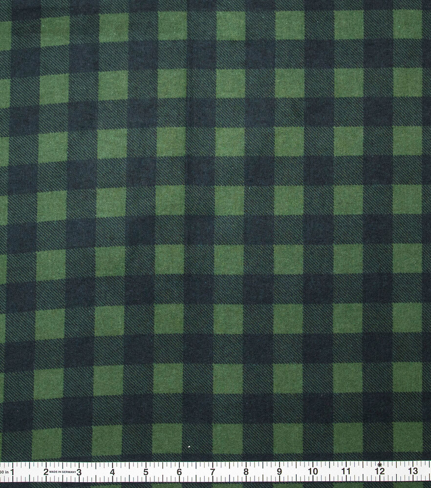 Buffalo Check Super Snuggle Flannel Fabric, Green, swatch