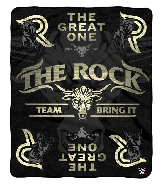 Uncanny Brands WWE The Rock 60” x 80” Plush Blanket