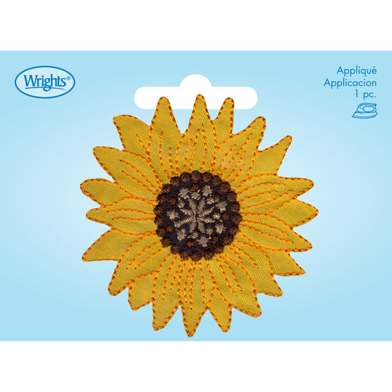 Wrights 2" Yellow Sunflower Iron On Patch