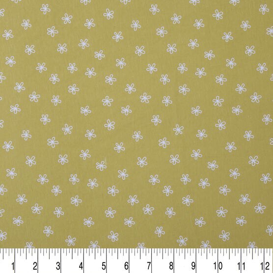 Yellow Flower Outline Jersey Knit Fabric by POP!, , hi-res, image 3