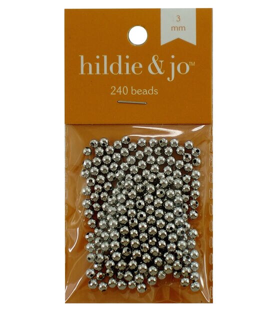 3mm Silver Round Metal Beads 240pc by hildie & jo