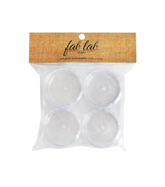 2" Clear Round Plastic Containers With Suction Lids 4pk