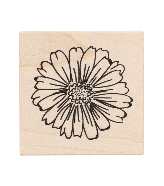 American Crafts Wooden Stamp Flower 5