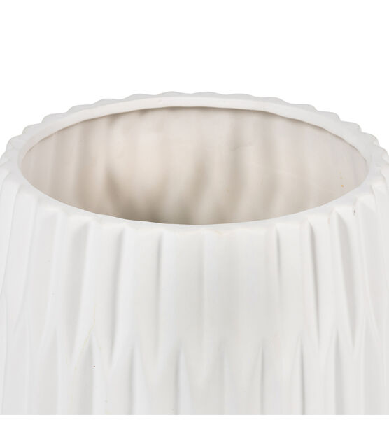 8.5" White Ceramic Container by Bloom Room, , hi-res, image 2