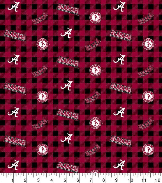 Alabama Crimson Tide Flannel Fabric Checks