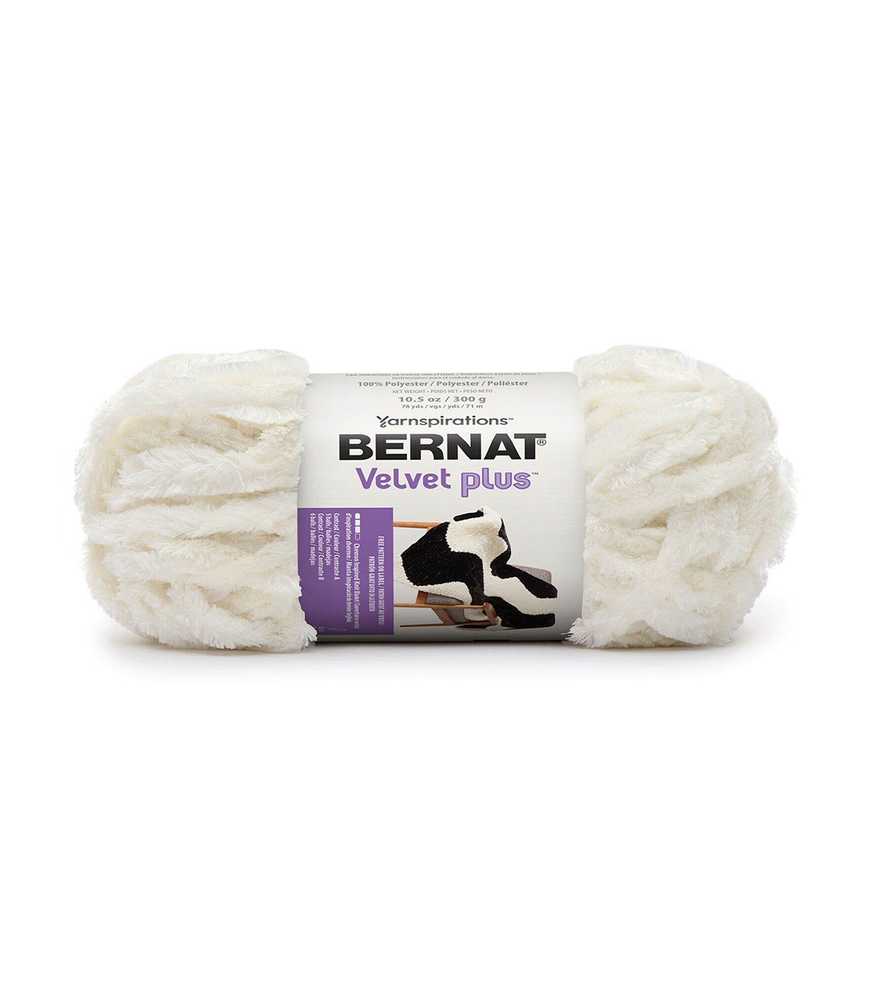 Bernat Velvet Plus Vapor Gray Yarn - 2 Pack of 300g/10.5oz - Polyester - 6 Super Bulky - Knitting/Crochet