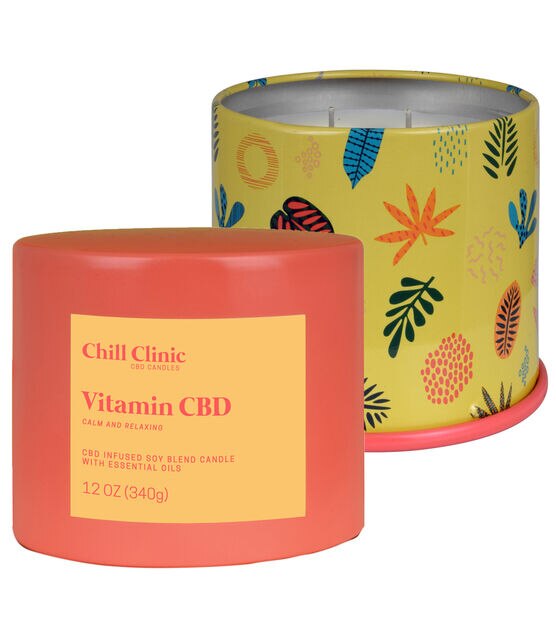 Chill Clinic 12oz Vitamin Cannabidiol Infused Soy Blend Candle, , hi-res, image 2
