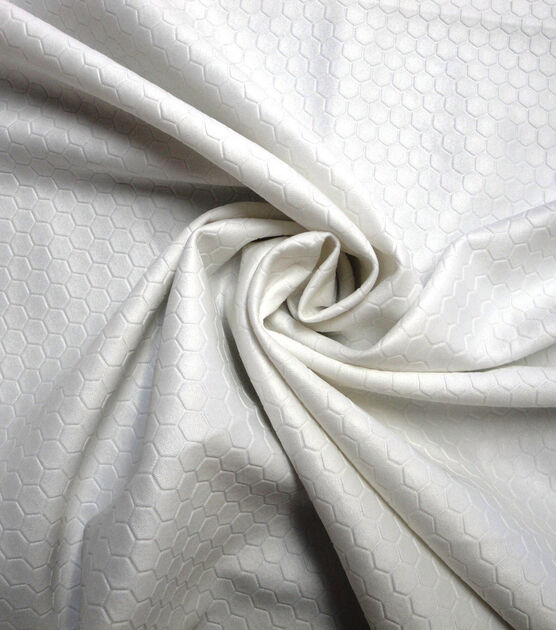 Yaya Han Cosplay  Stretch Fabric White Scuba Hexagon