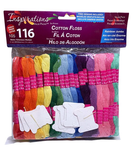 Sullivan's Jumbo Rainbow Delight 116 Skein Cotton Floss Thread Set, , hi-res, image 1