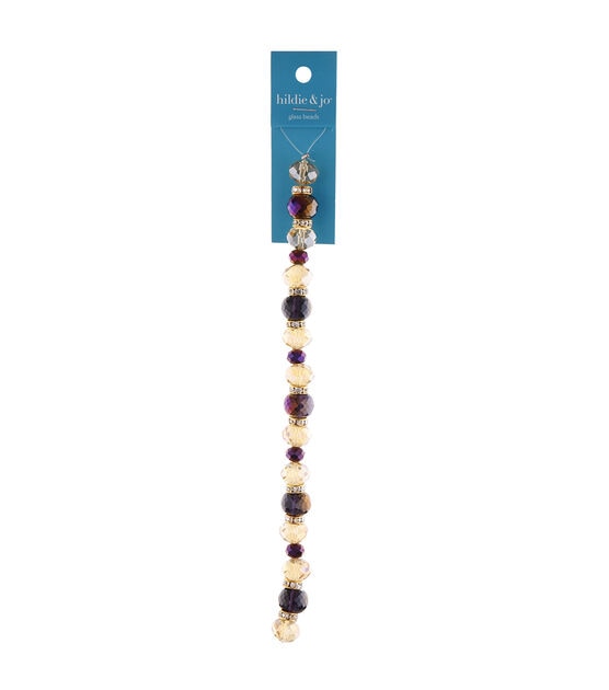 7" Purple & Gold Glass Strung Beads by hildie & jo