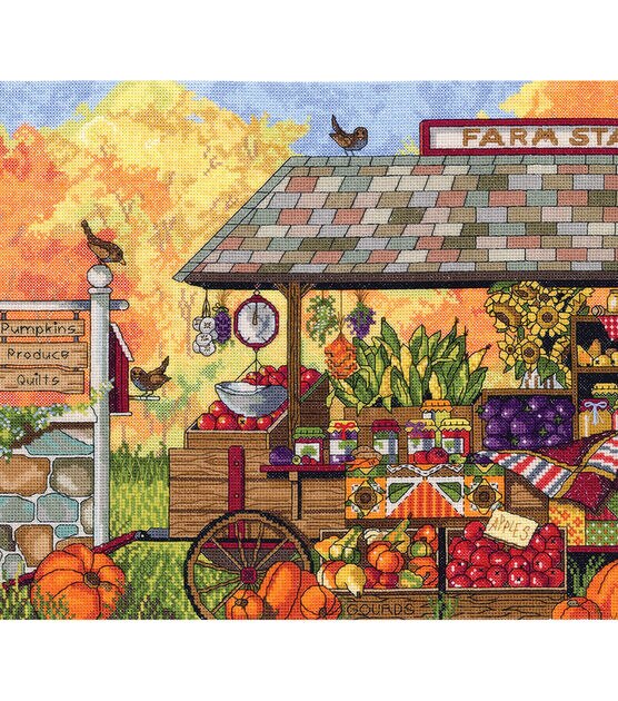 Janlynn 16" x 12" Buck's County Farm Stand Counted Cross Stitch Kit, , hi-res, image 2