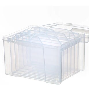 Kowaku Picture Storage Box Container Craft Keeper Office Supplies Dustproof Photo Box Keeper Organizer for Postcard Label Stickers 660ml, Size: 660 mL, Clear