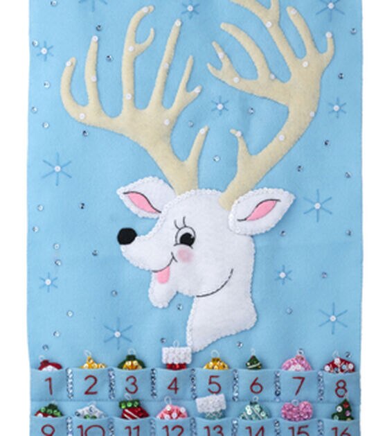 Bucilla 13" x 22" Reindeer Countdown Advent Calendar Kit, , hi-res, image 2