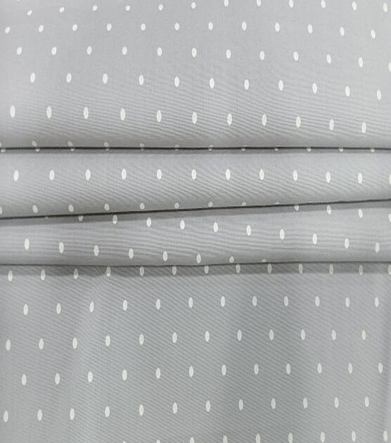 Grey & White Polka Dot Shirting Fabric, , hi-res, image 2
