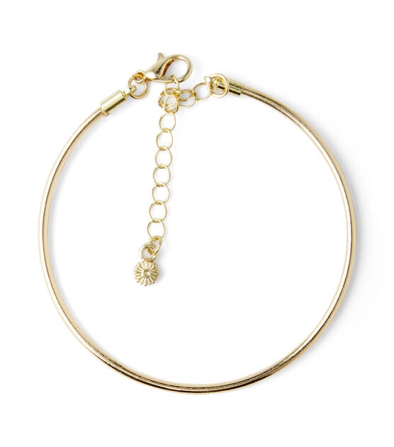 7" Gold Bangle Bracelet by hildie & jo, , hi-res, image 2