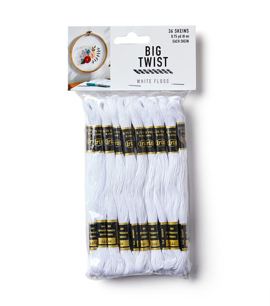 Big Twist 8.7yd White Cotton Embroidery Floss 36ct - Big Twist Yarn - Yarn & Needlecrafts
