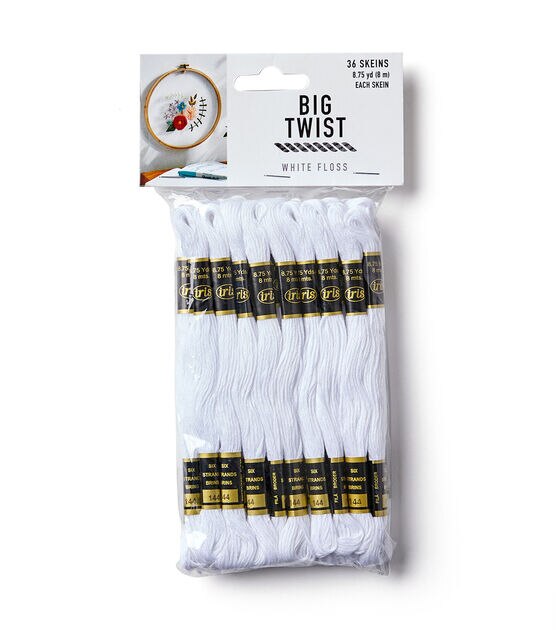 8.7yd White Cotton Embroidery Floss 36ct by Big Twist