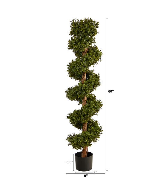 Nearly Natural 5ft. Boxwood Spiral Topiary Artificial Tree, , hi-res, image 2