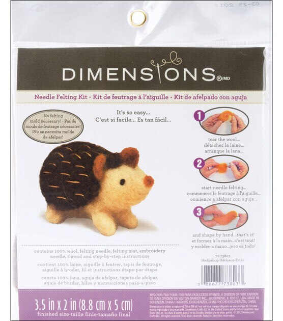 Dimensions Feltworks 3" Hedgehog Needle Felting Kit
