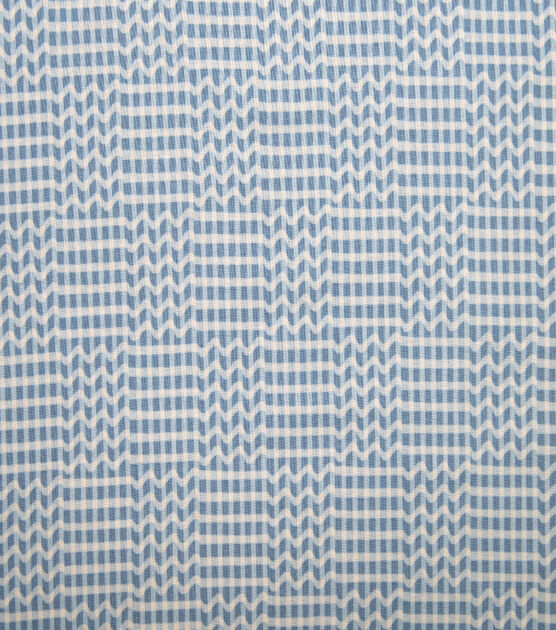 Blue Wavy Checks Quilt Cotton Fabric by Keepsake Calico