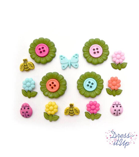 Dress It Up 14ct Floral It's Your Time to Blossom Novelty Buttons
