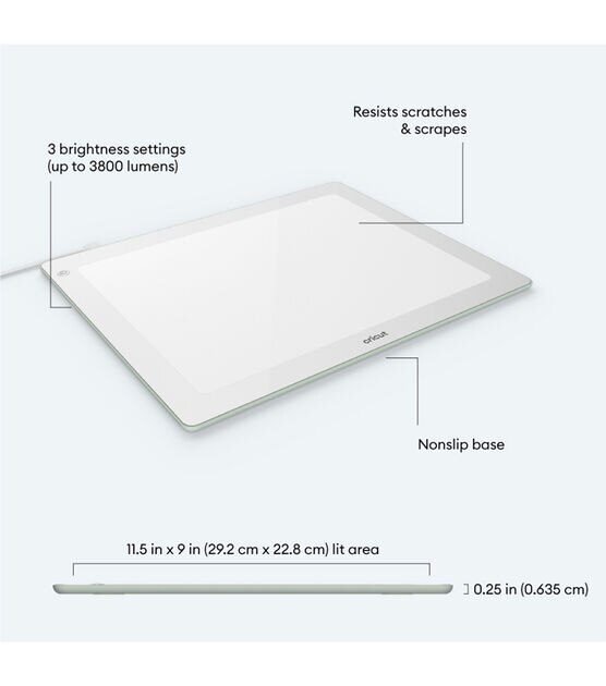  Cricut BrightPad Go(29.2 cm x 22.8 cm),Flexible LED