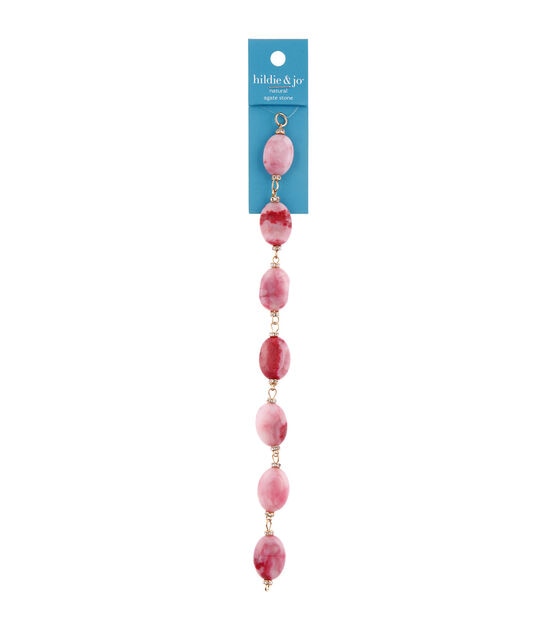 7" Pink Agate Stone Strung Beads by hildie & jo