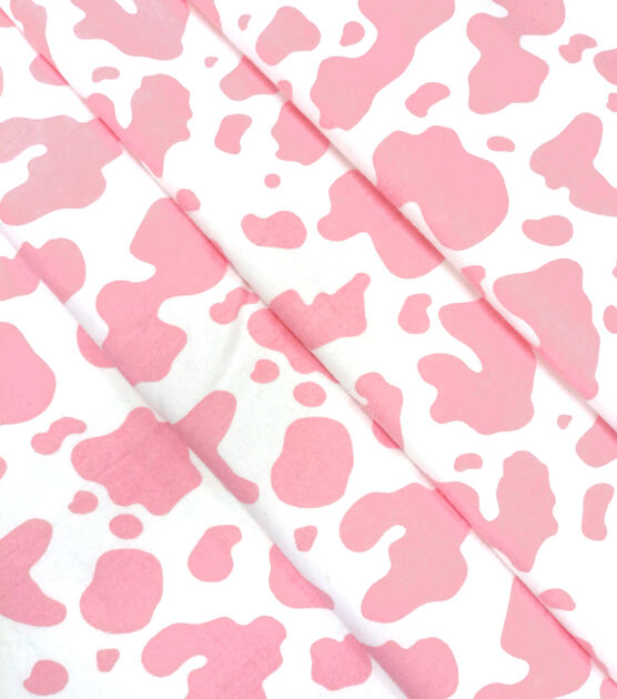 MEDIUM pink cow print fabric - Fabric