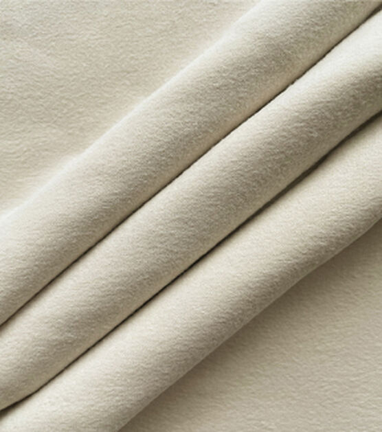 Cream Double Brush Jersey Knit Recycled Polyester Apparel Fabric