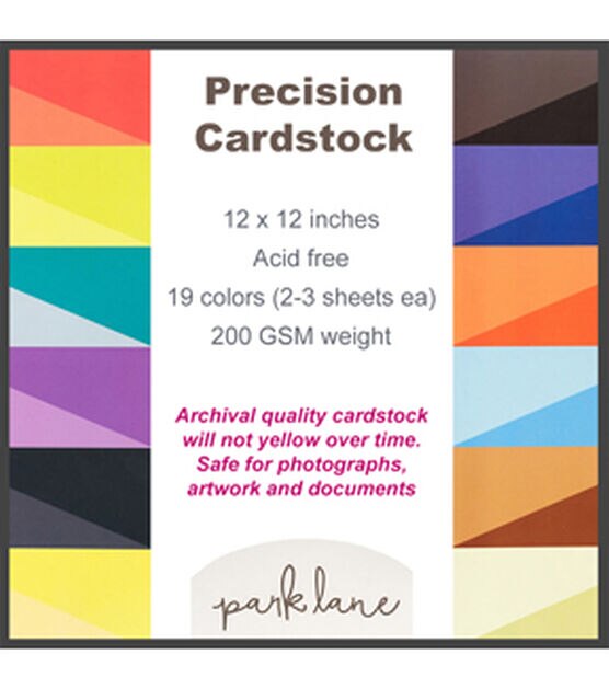 Park Lane Cardstock 12x12 Bulk Paper Pack - 102 Sheets of Double Sided Colored Cardstock - Assorted Smooth Craft Paper for Scrapbooks A