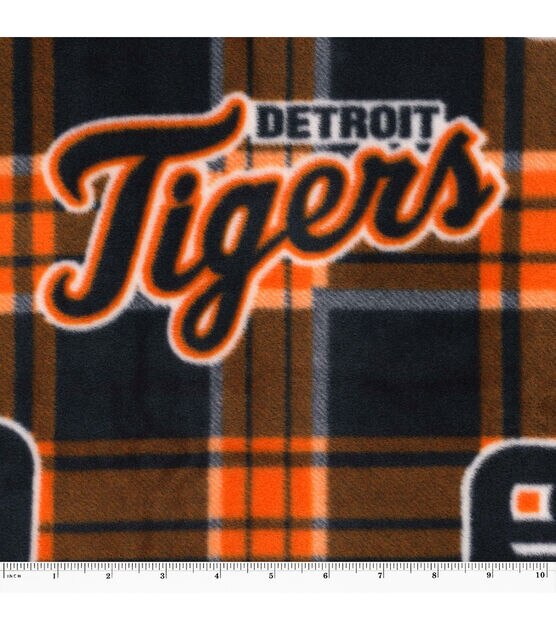 Fabric Traditions Detroit Tigers Fleece Fabric Plaid